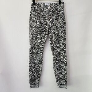 Current Elliott raw hem skinny jeans animal print womens size‎ 27